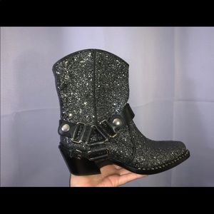 MIU MIU glitter leather ankle boots NWT